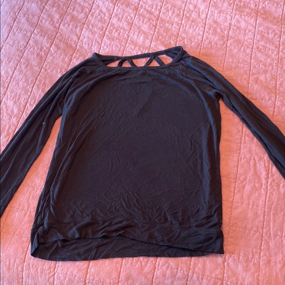 GAIAM Black Cut Out Blouse